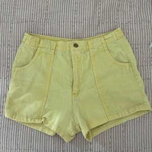 Yellow Corduroy Shorts